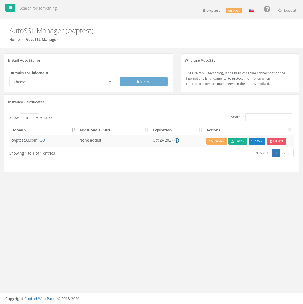 AutoSSL Manager