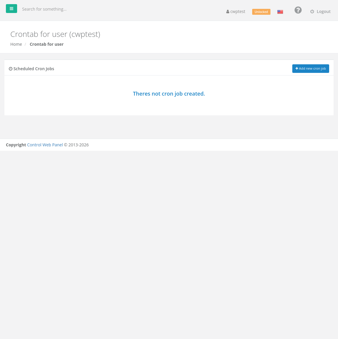 Crontab page