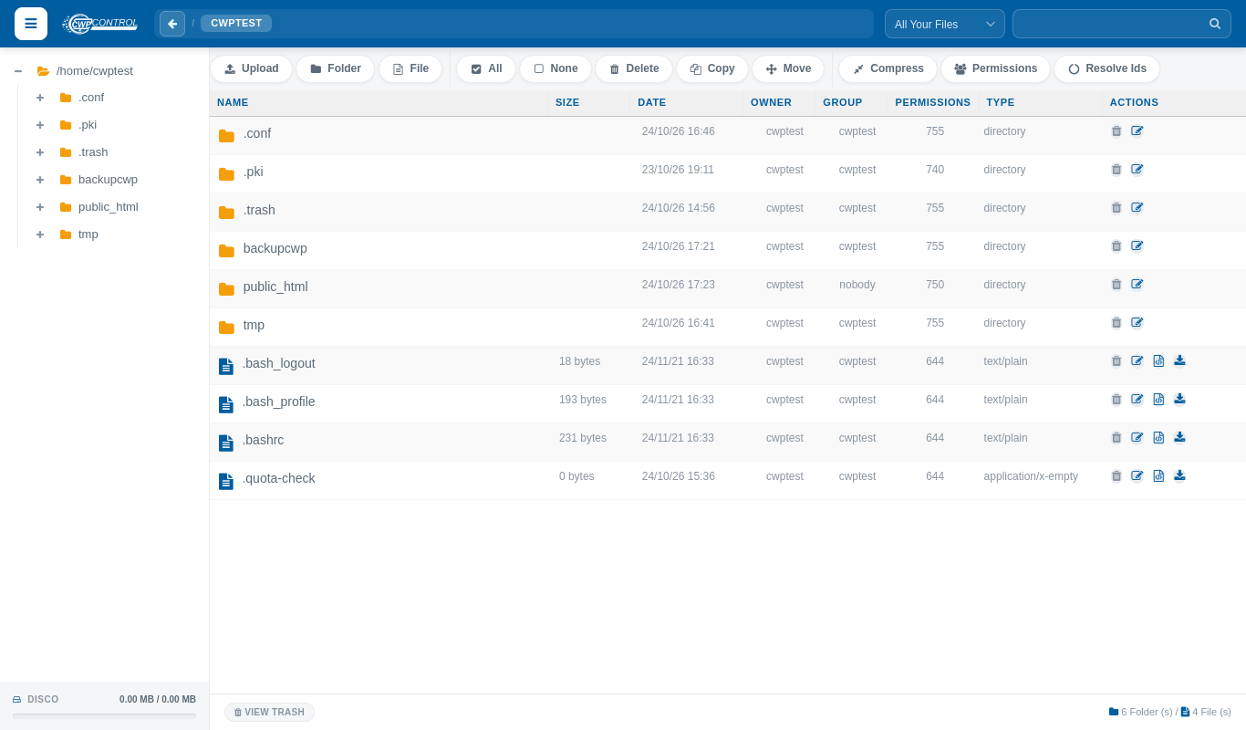 CWP File Manager