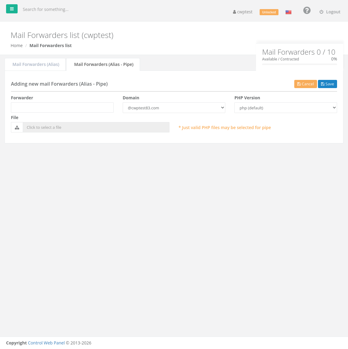 Adding a pipe forwarder