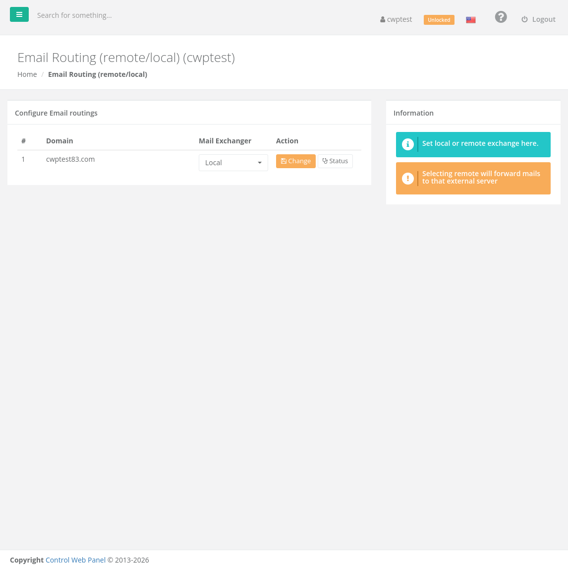 Email Routing page
