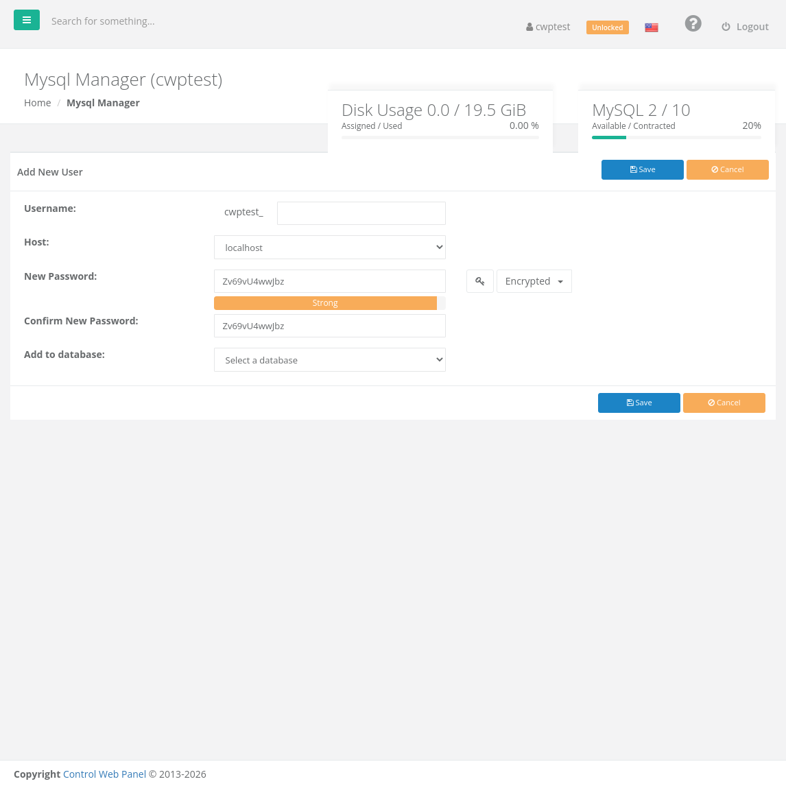 Add New User form