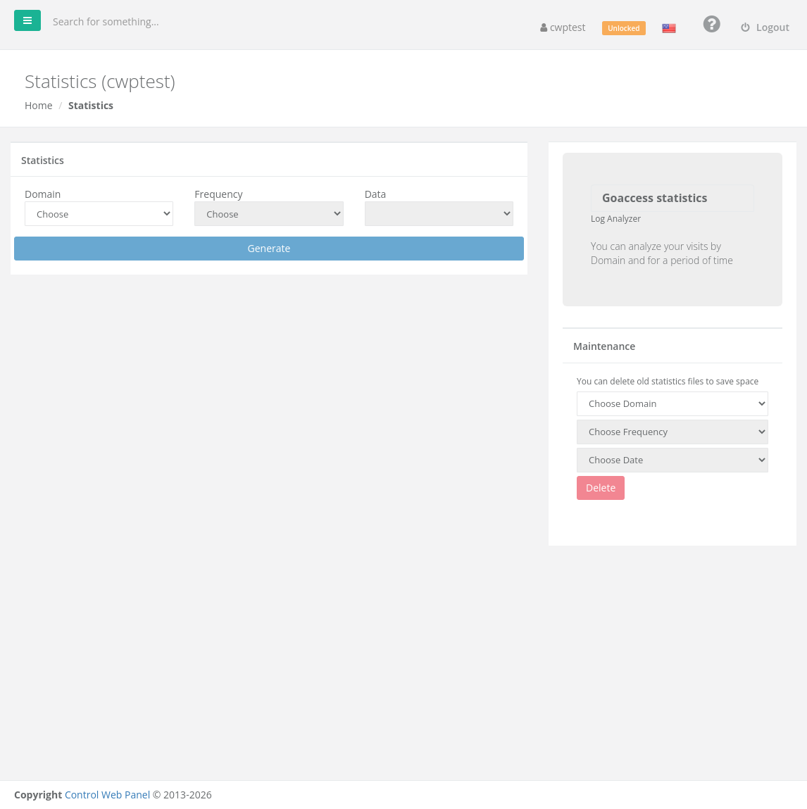 Statistics page